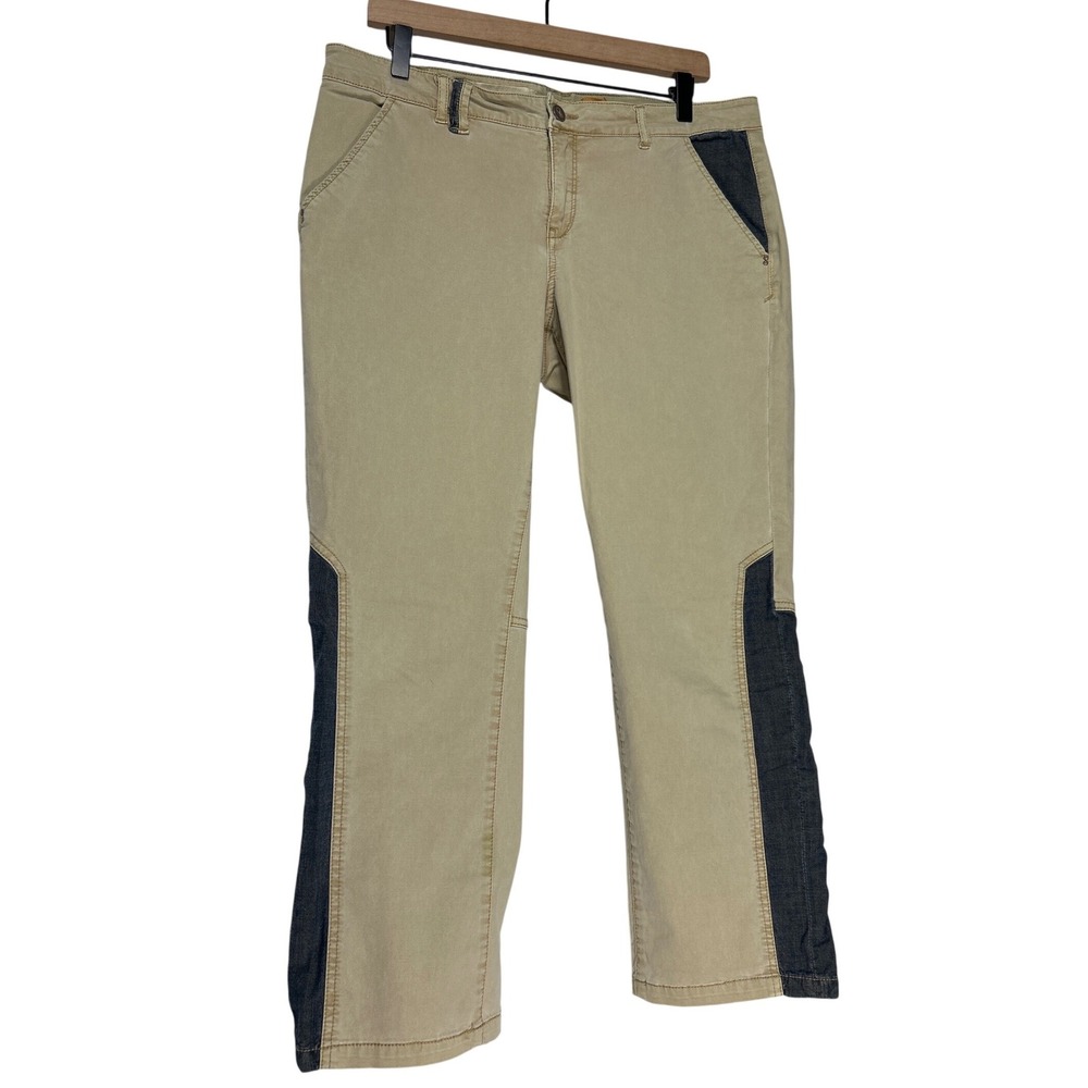 Pilcro and the Letterpress Hyphen Khaki Denim Panel Pants Tan Womens 31